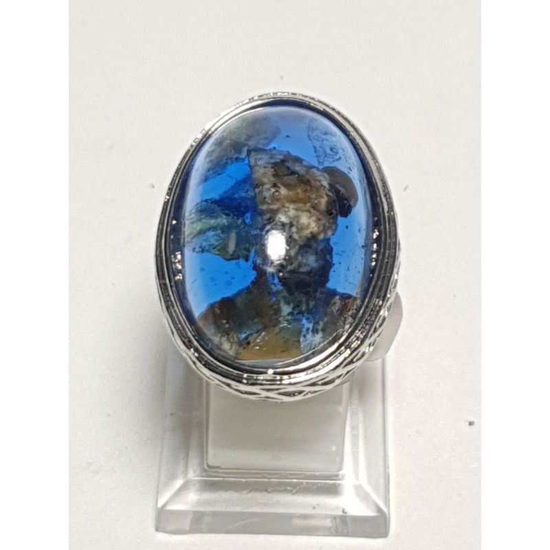 Batu akik kecubung karang biru