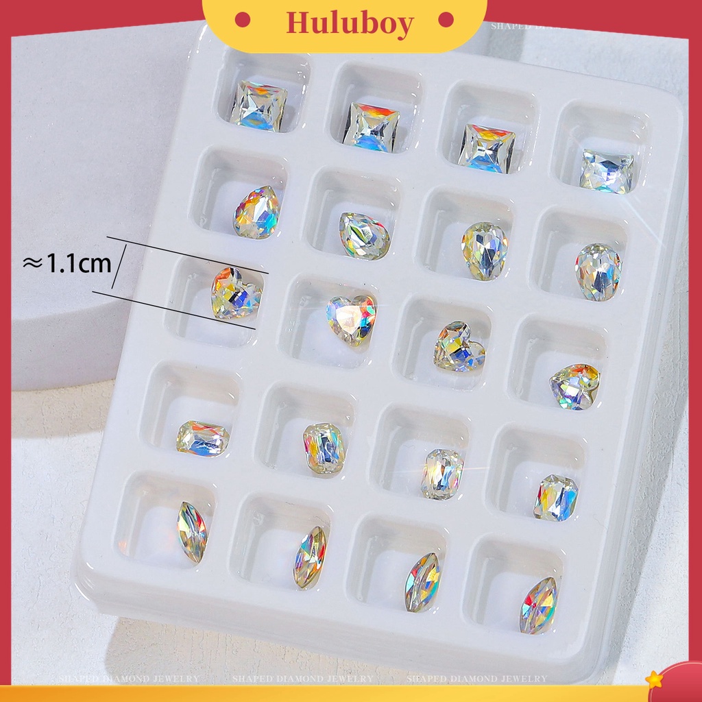 Huluboy Huluboy♡ 20pcs Ornamen Kuku 3D Bentuk Hati Bahan Plastik Tahan Pudar Untuk Dekorasi Nail Art