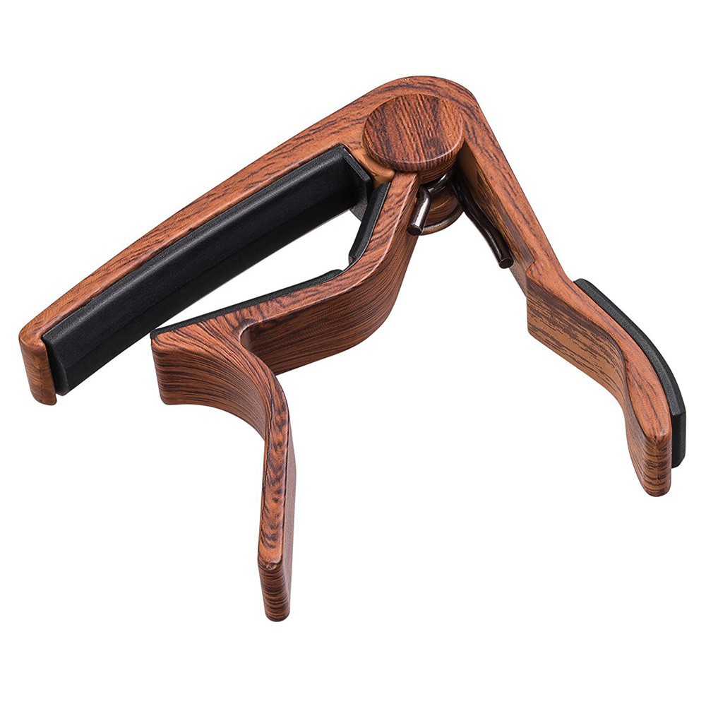 Capo Gitar Bahan Metal Motif Serat Kayu Dengan Bantalan Silikon Sempurna