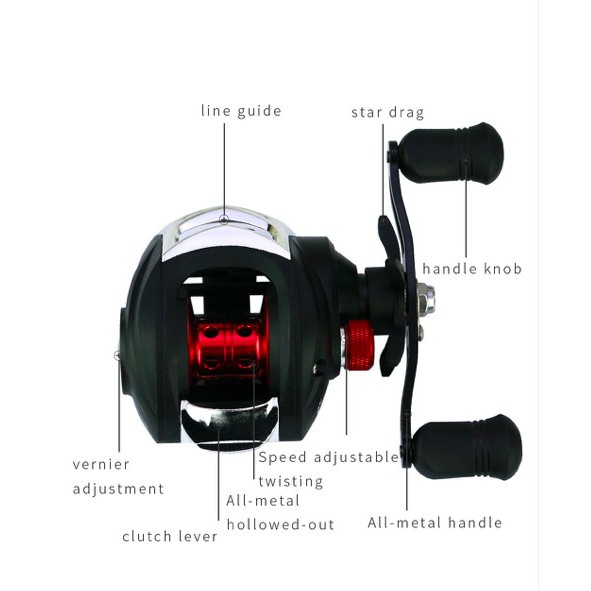 REEL BC BAITCASTING YUMOSHI 18+1BB 7.2:1 7kg MAX DRAG HANDLE KIRI.