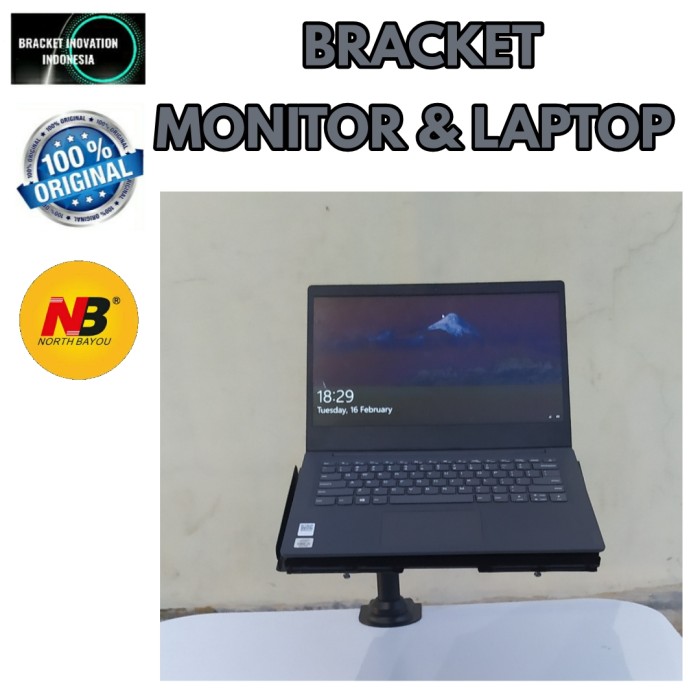 bracket laptop braket note book North bayou H80 Gas spring jepit meja