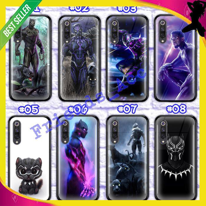 PREMIUM CASE CASING GLASS MOTIF BLACK PANTHER FOR HONOR 9 LITE