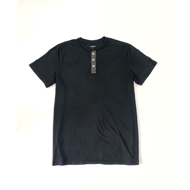 Kaos henley kaos kancing Goodfellow&co hitam Original