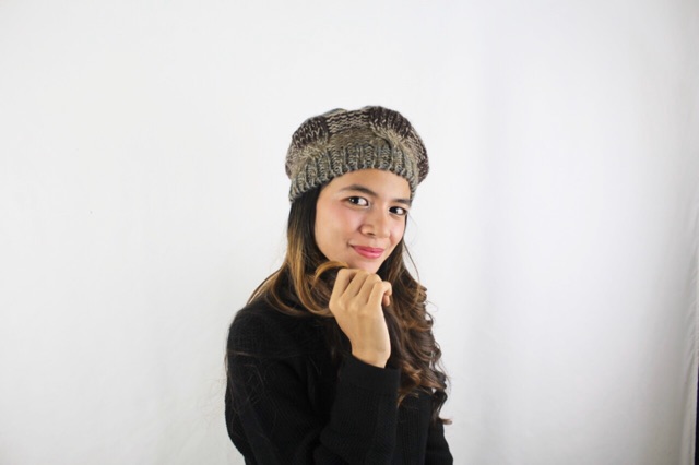 IMPORT Hat Baret Thick Topi Baret Rajut Wool Tebal Musim Dingin Beret Hat infinity winter