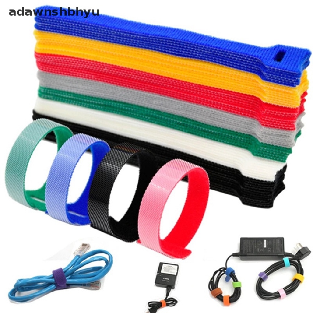 Adawnshbhyu 50pcs Detachable Cable Ties Warna Reusable Nylon Ties T-Type Cable Organizer