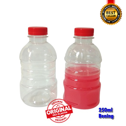 Botol Juice Plastik 250ml Botol Jamu Botol Minum Bening Pet