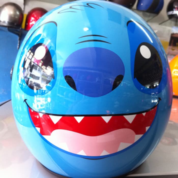 HELM STITCH BIRU BLUE HELM BOGO XYZ