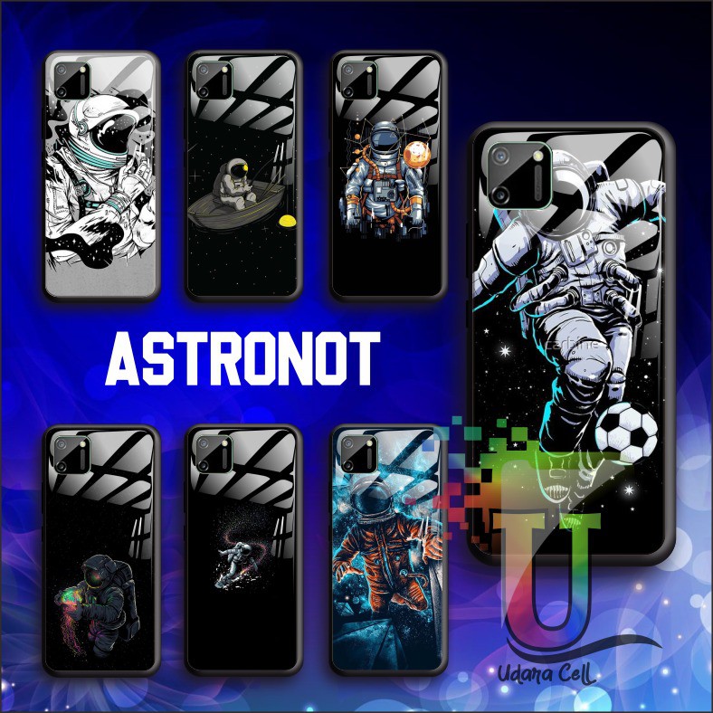 Softcase Back Case Glass Astronot Xiaomi redmi 4a 5a 6a 7a 8a 3 4x note4 note4x UC4527
