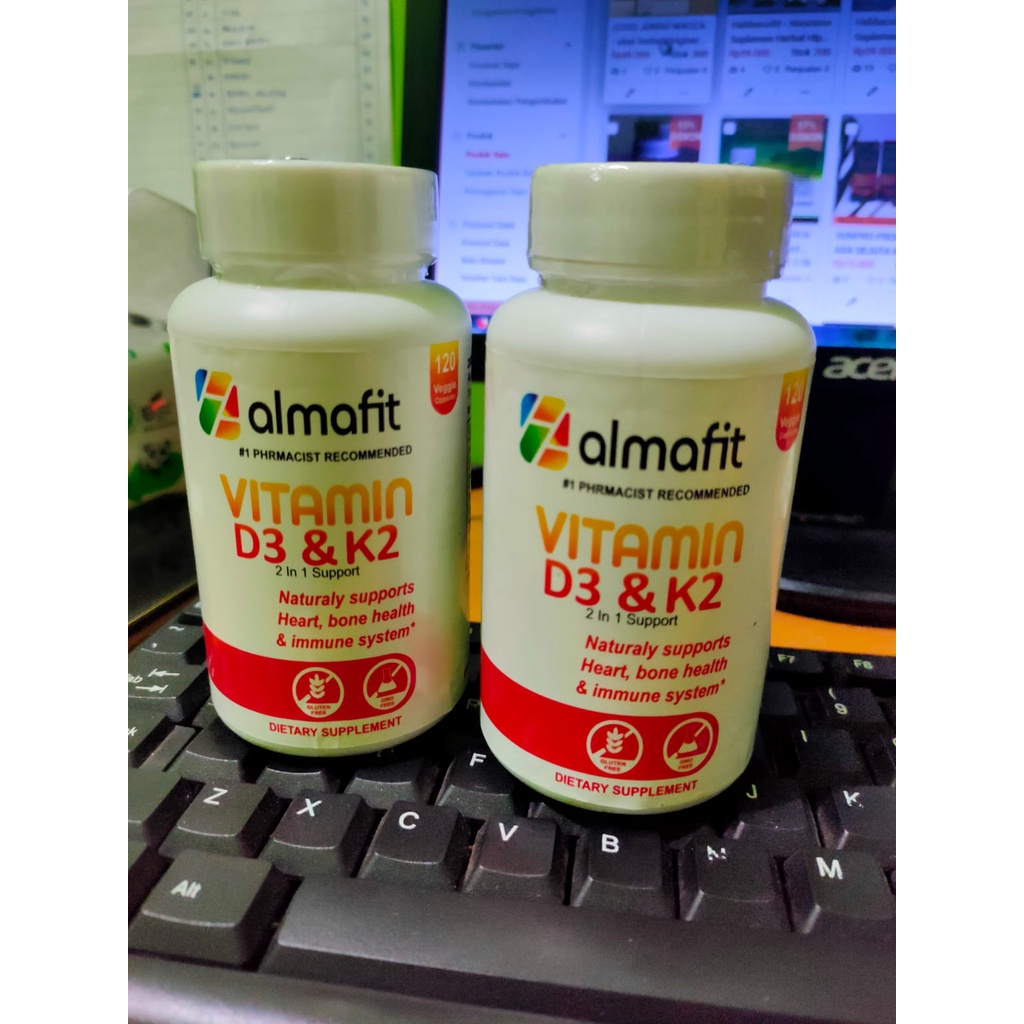 ALMAFIT VITAMIN D3 K2  2 IN 1 SUPPORT 120 CAPS Menjaga Kesehatan Imun Tubuh
