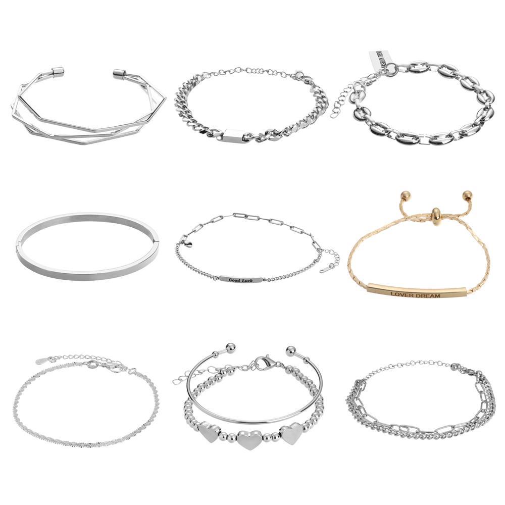 TOP Gelang Perhiasan Retro Hip Hop Multilayer