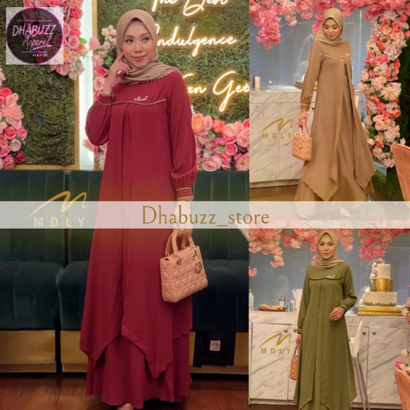 GAMIS DRESS WANITA TERBARU ALUNA Spesial Crem BY MDLY 3053