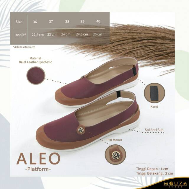 [REY] MOUZA - Sepatu Wanita ALEO by Mouza Shoes / Sepatu Sandal Wanita / Slip on / Selop karet