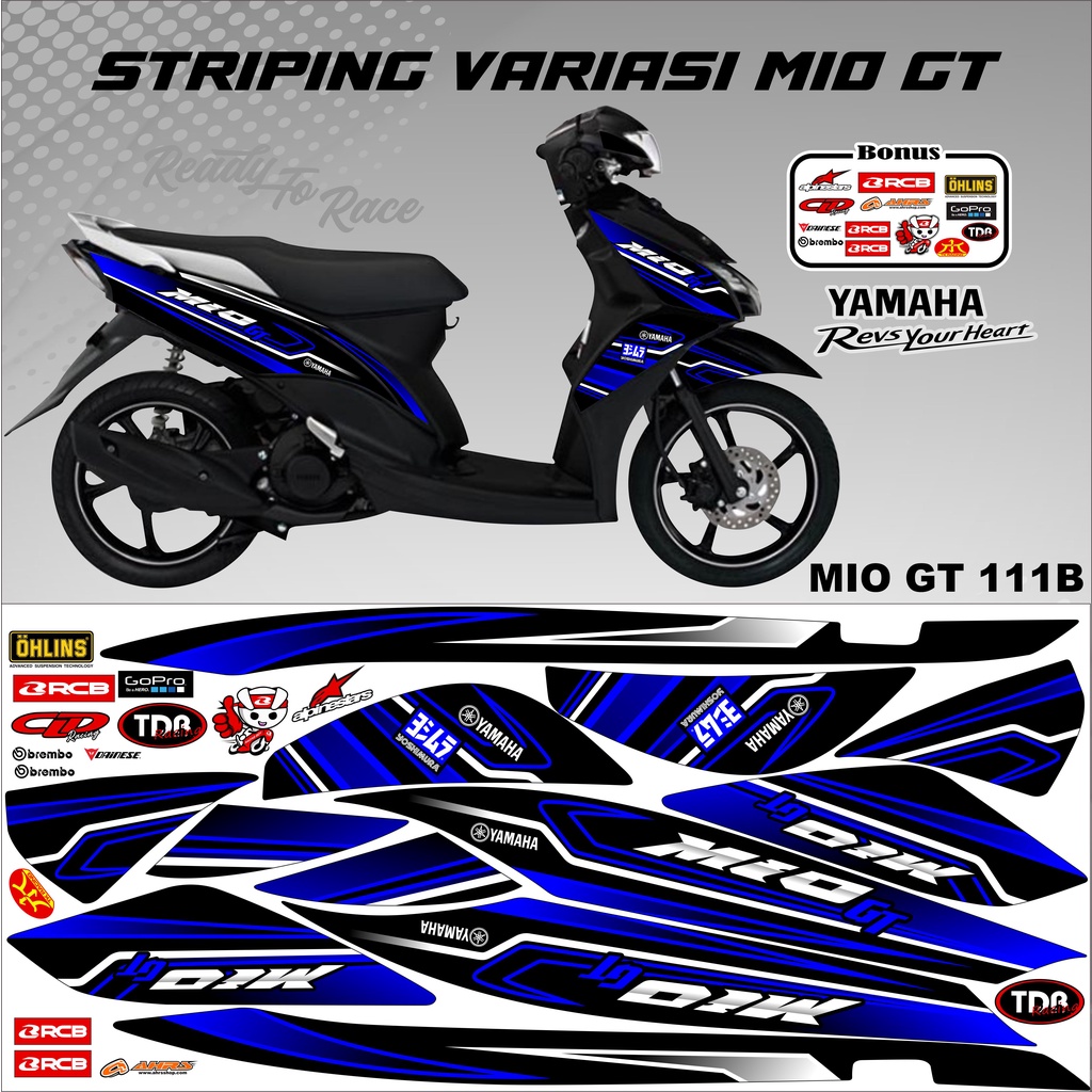 Striping Mio GT/J Sticker Lis Mio Variasi kode 111