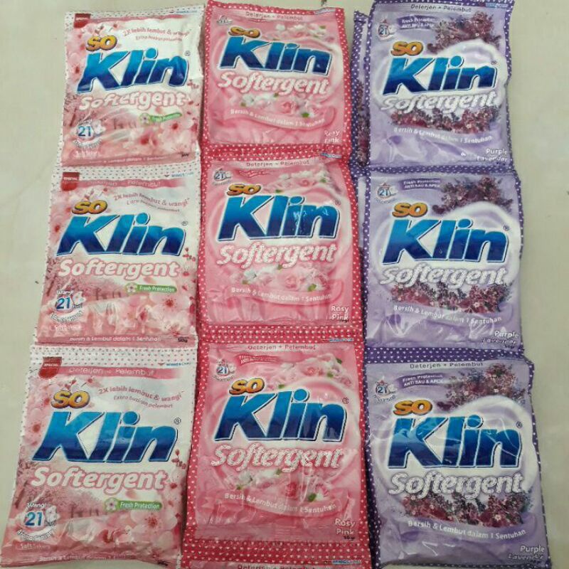 so Klin softergent 50 gram deterjen bubuk sachet renteng