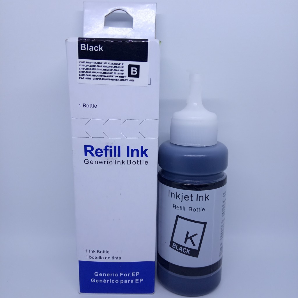 Tinta Refill Ink 664 T6641 Compatible Epson L120 565 L1300 Hitam Black