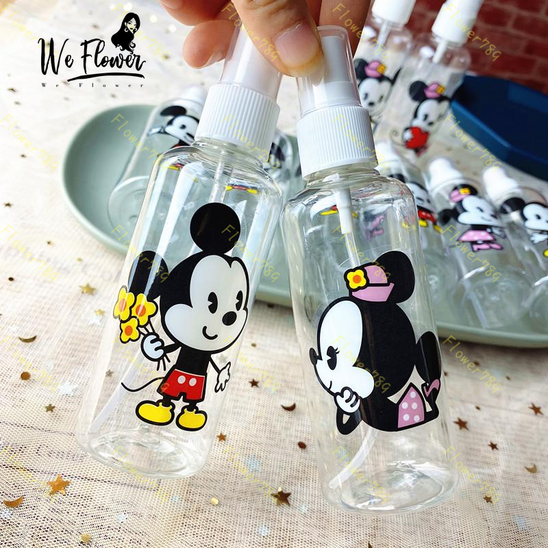 (We) 100ml Botol Spray Kosong Isi Ulang Desain Kartun Mickey/Minnie Mouse