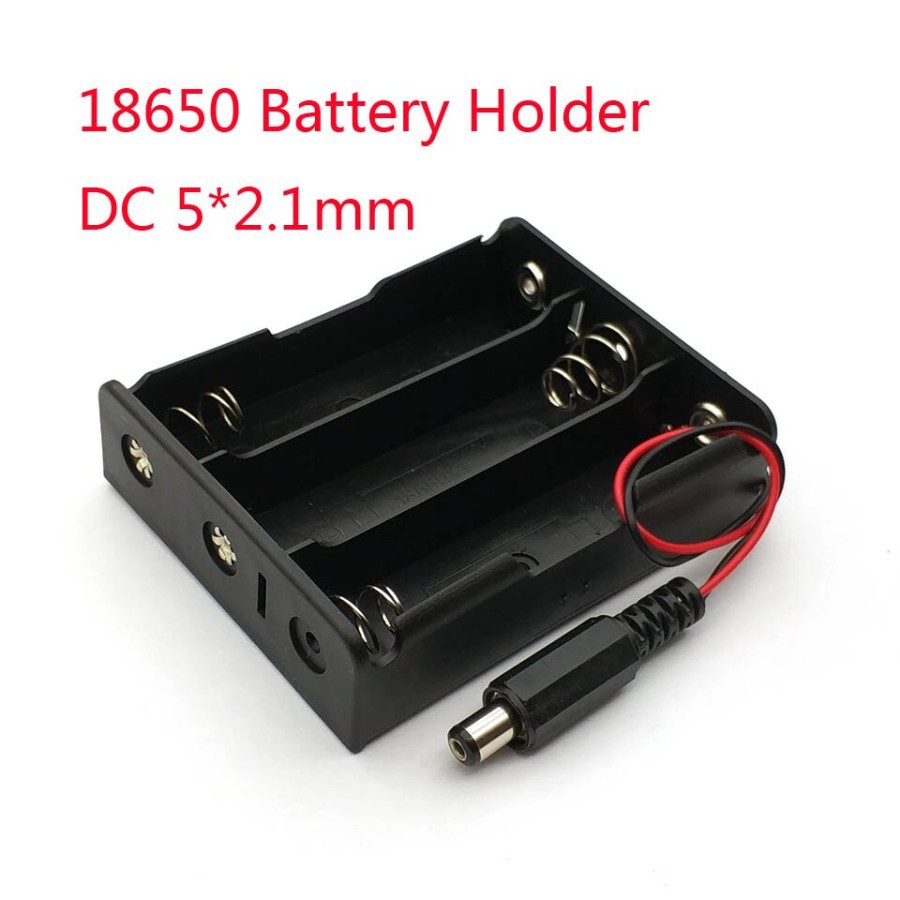 Tempat Baterai Holder Plus Jack DC 3 Slot 18650 3x Seri Battery 12V