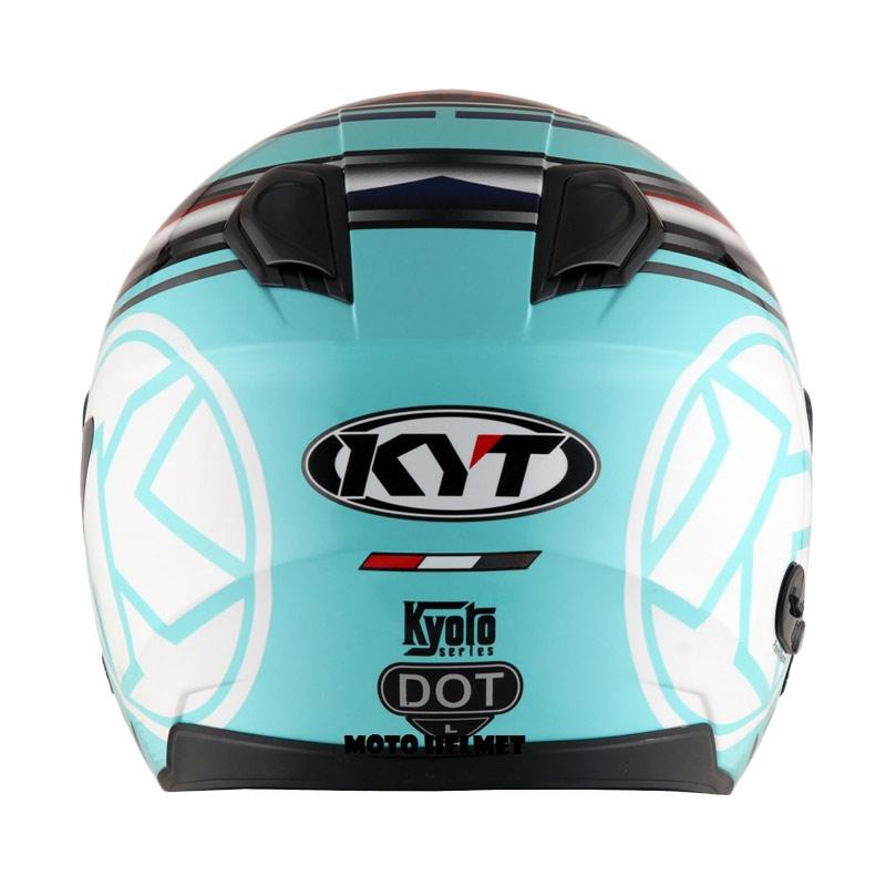 Helm KYT Kyoto #3 - Aqua Blue/Red Fluo/White