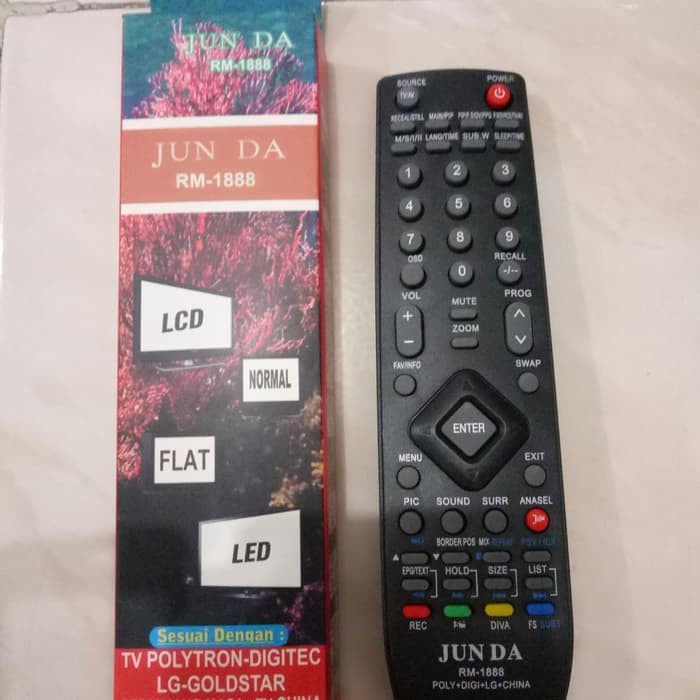 REMOTE MULTI TV POLYTRON LCD-LED TYPE RM-1888 JUN DA