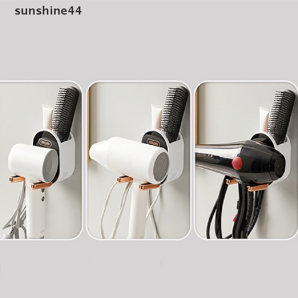 Sunshine Holder Hair Dryer Tempel Dinding Dapat Dilipat Untuk Kamar Mandi