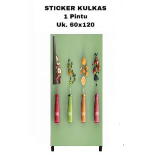 Sticker Kulkas 1 Pintu Motif Aneka Buah