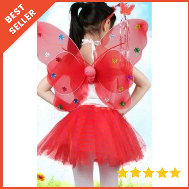 ZHAFIRA KIDS STORE - 1sett SAYAP PERI KUPU KUPU LED SAYAP TONGKAT BANDO / SAYAP PERI / FAIRY WING