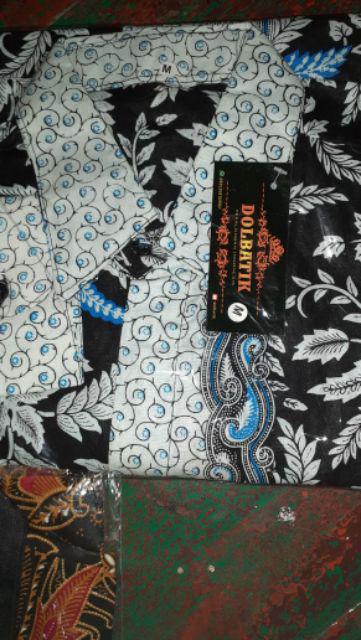 Batik Couple Keluarga Sania Ruffle Ori Ndoro Jowi Dnt Blarak Biru