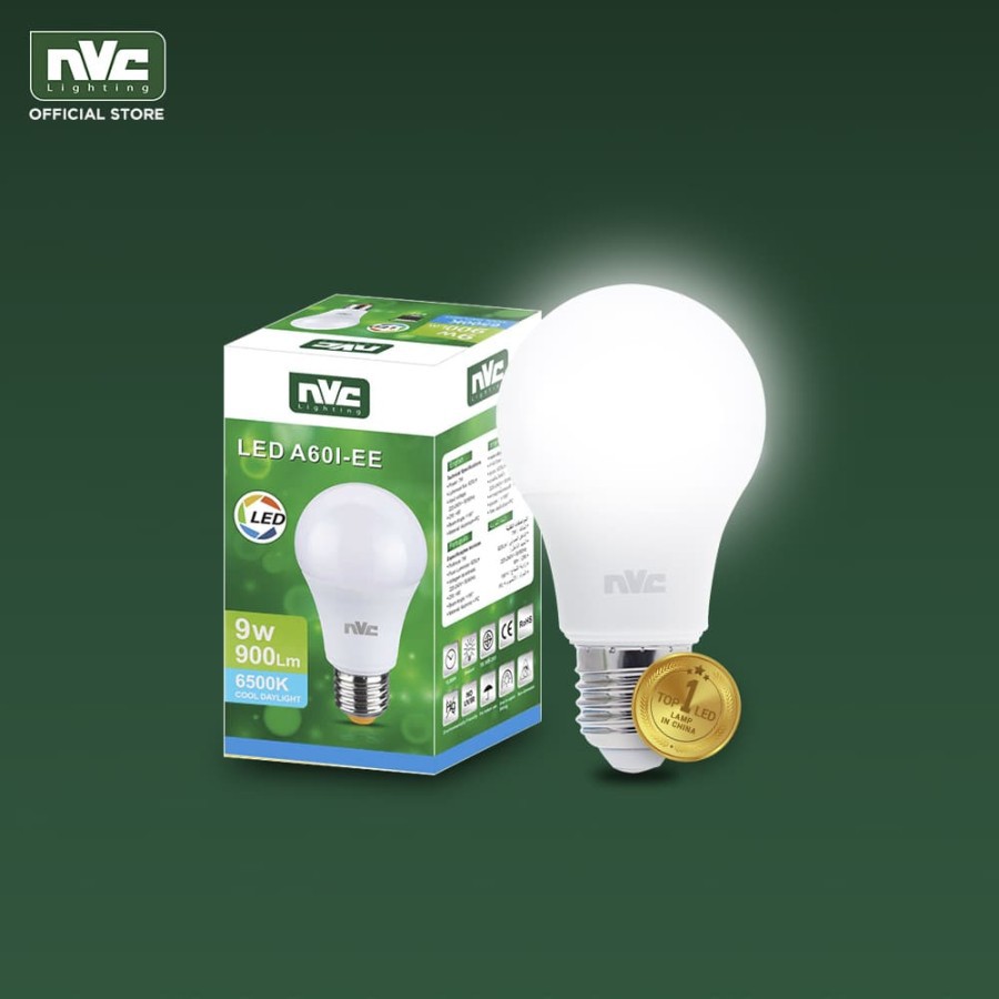 Lampu LED NVC-A60I-EE / Warna Putih 9 Watt / Bohlam Murah Hemat Listrik