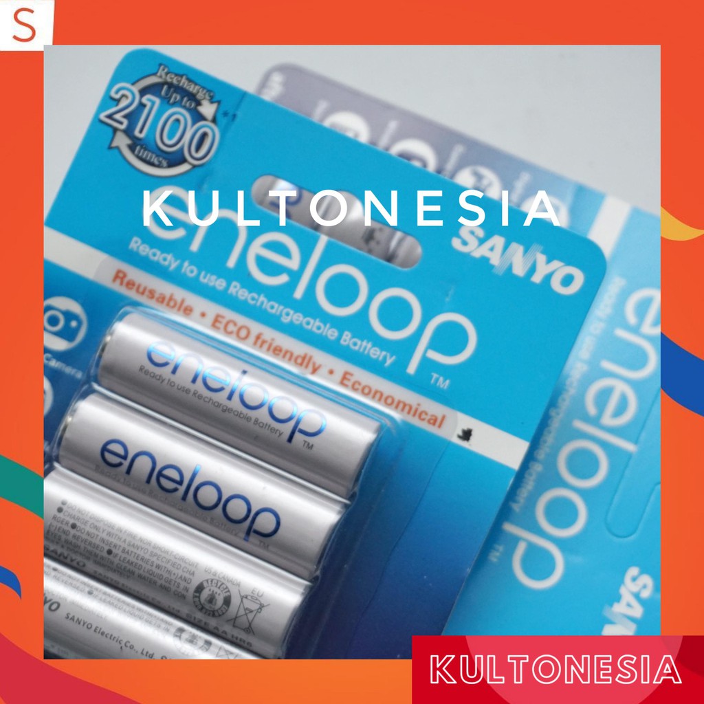 Baterai Sanyo Eneloop AA A2 2000mAh Isi 4Pcs Baterai isi ulang sanyo