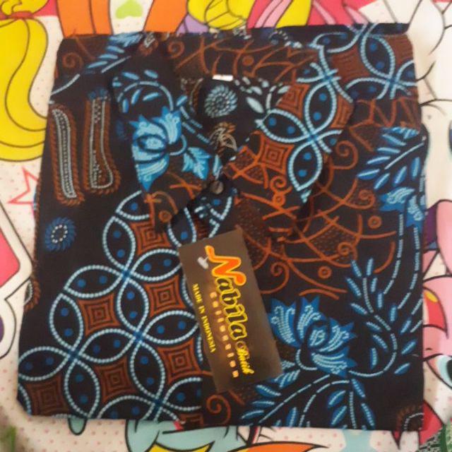 Nabila Batik Jumbo M / 10xl Kemeja Lengan Pendek Motif G Kuning Murah Batik Jumbo