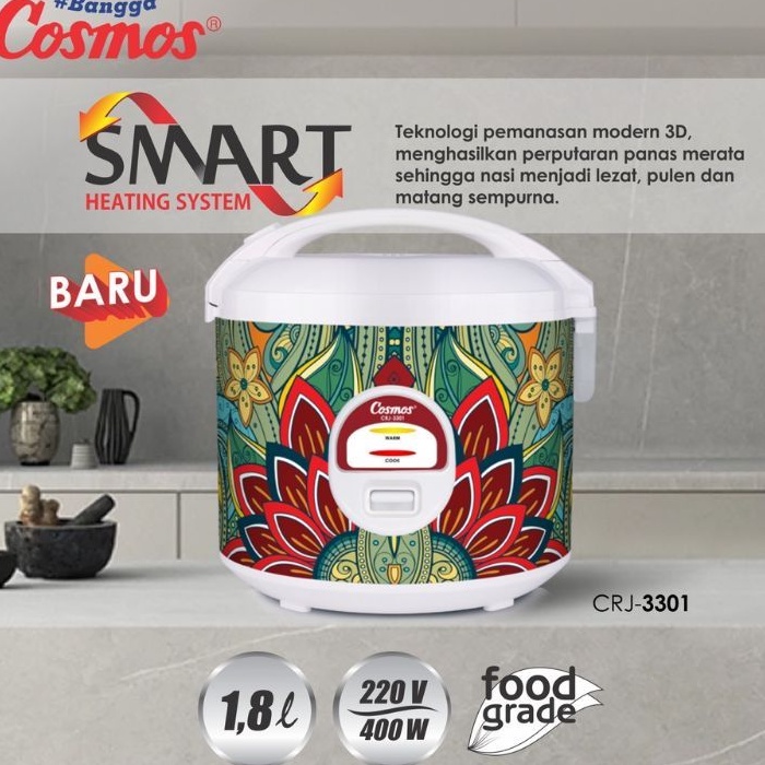 rice cooker cosmos CRJ3301 penanak nasi magicom cosmos CRJ 3301 1.8L