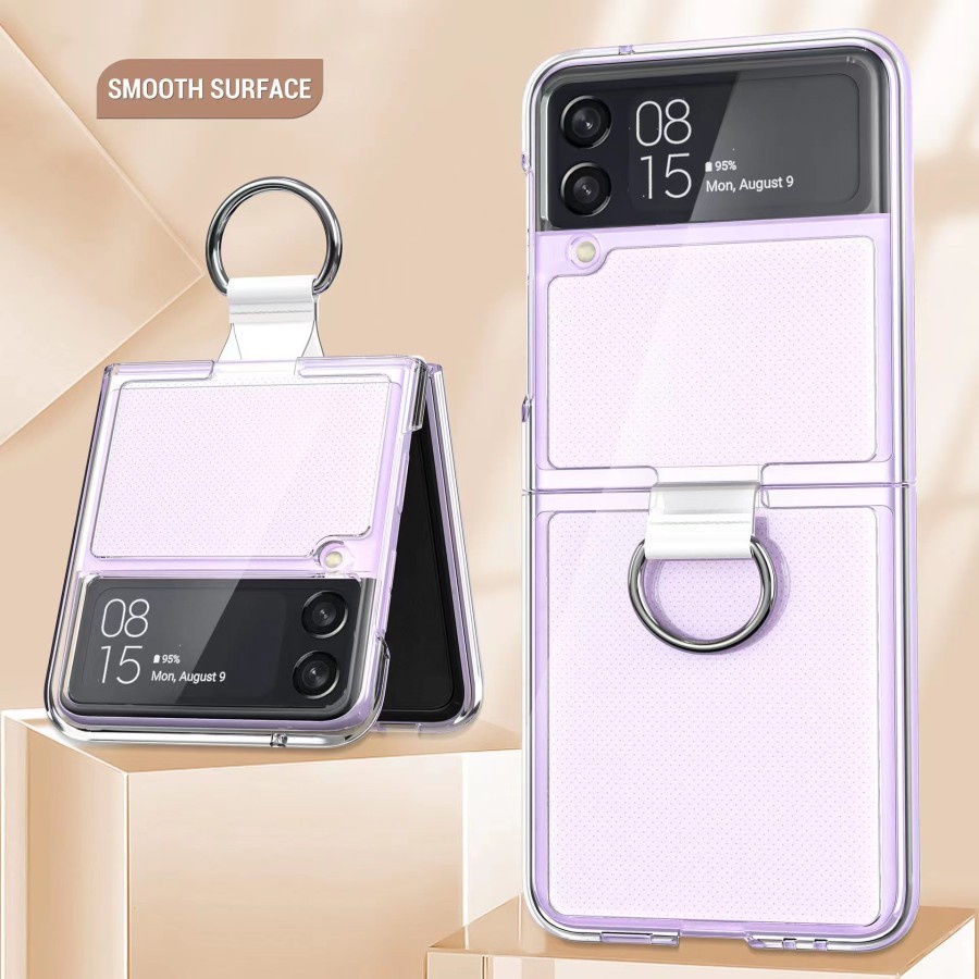 Premium Case Samsung Galaxy Z Flip 4 Flip4 5G Clear Cover with Ring