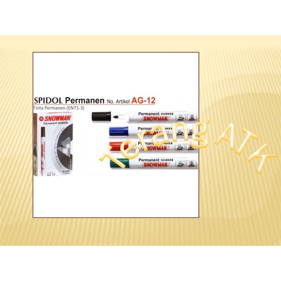 

Spidol Permanent Marker Merek Snowman AG-12