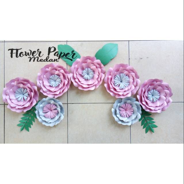 

(COD) PAPER FLOWER MURAH BUNGA KERTAS BACKDROP HANTARAN PINK SILVER