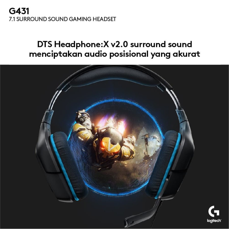 Headset Gaming Logitech G431 7.1 Surround Gaming