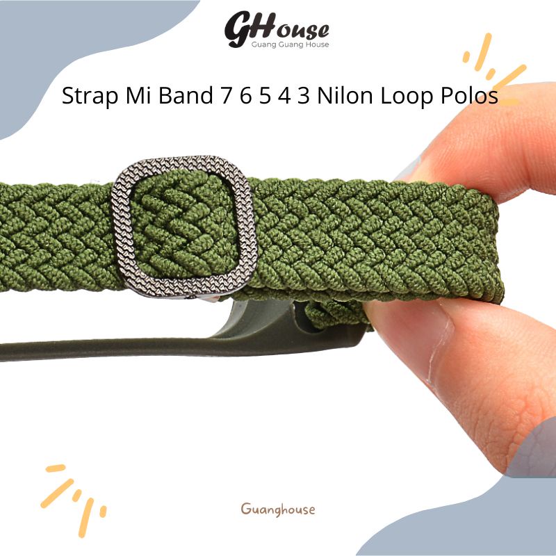 Strap Mi Band 7 6 5 4 3 Nilon Loop Polos Tali Pengganti Xiaomi Mi Band 7 6 5 4 3 Nilon Polos Loop Warna