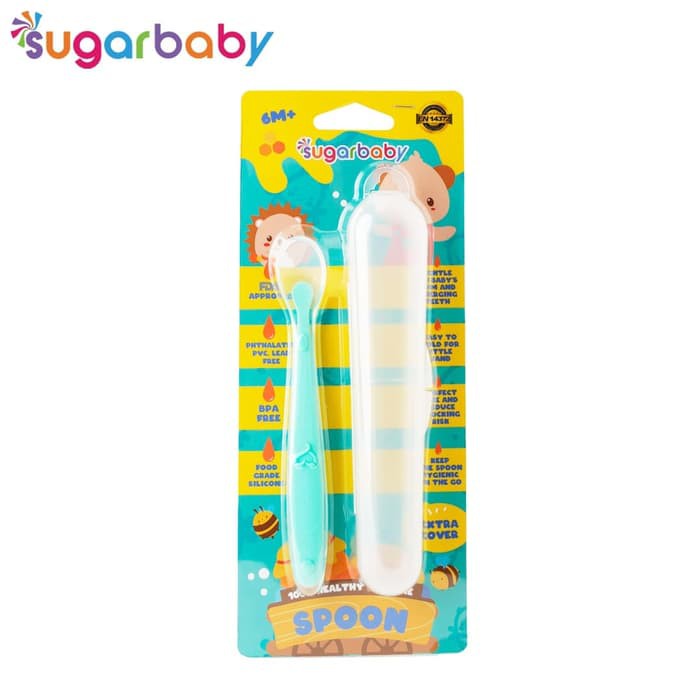 Sugar Baby Healthy Silicone Spoon with case / Sendok dengan Wadah Penyimpan (1pcs)