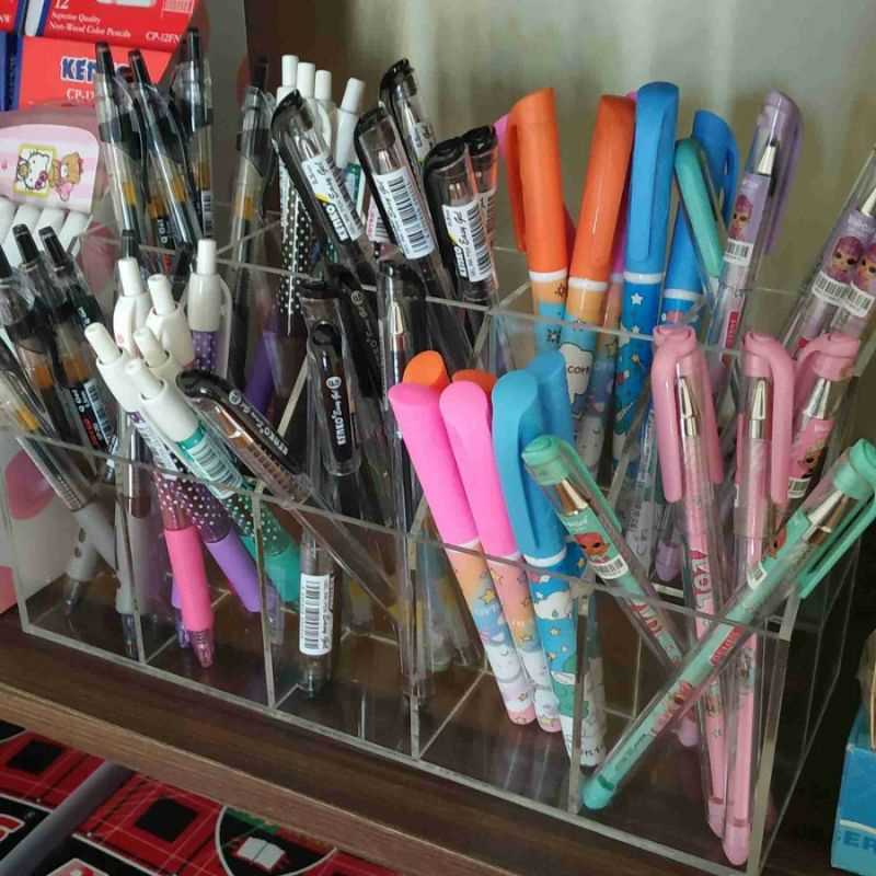 Rak pulpen / tempat pensil Atk / display toko alat tulis  akrilik tebal