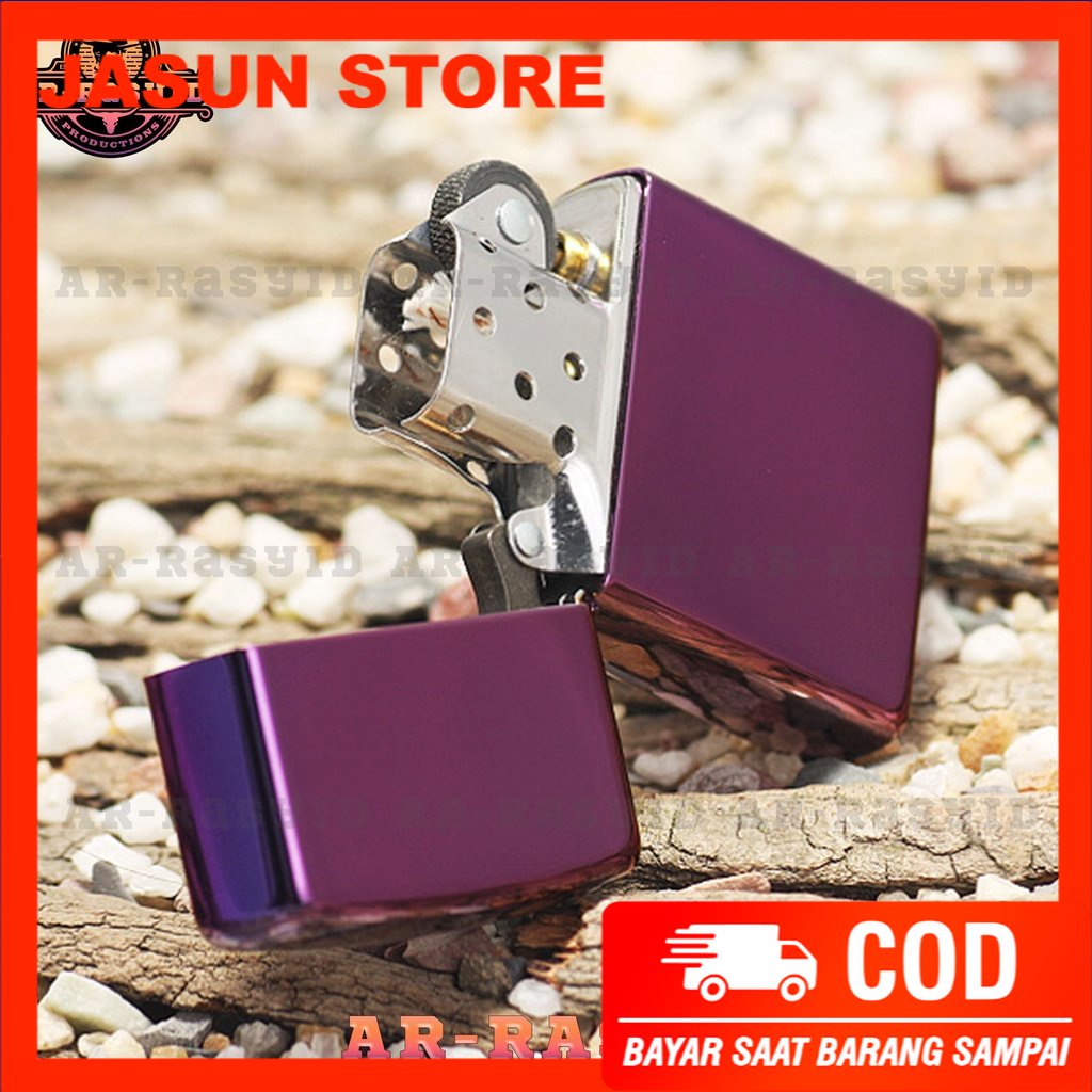 BISA COD! Korek Api Minyak Zippo Purple Ice Light Ungu Polos 24747