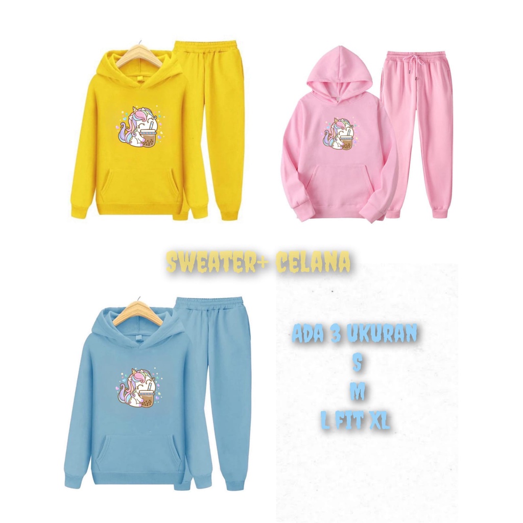 mukzhop -  Stelan anak dan abg boba 3  | satu set sweater hoodie dan celana | fashion anak - SWEATER ABG - HOODIE ABG