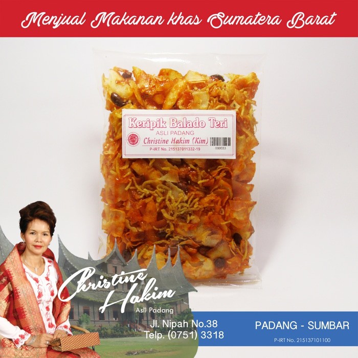 

Keripik / Kripik / Kerupuk Balado Teri Christine Hakim