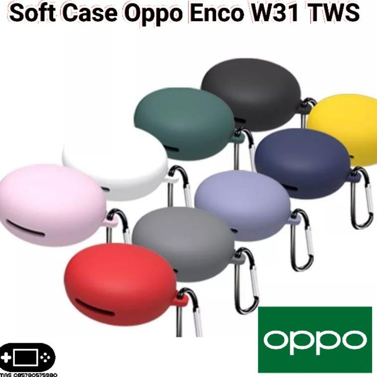 Soft Case Silikon TWS Oppo Enco W31 + carabiner