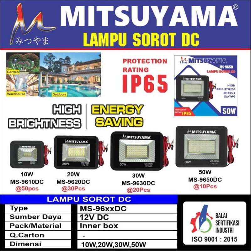 Lampu Sorot / Tembak DC 10 20 30 50 Watt MS-96 Mitsuyama