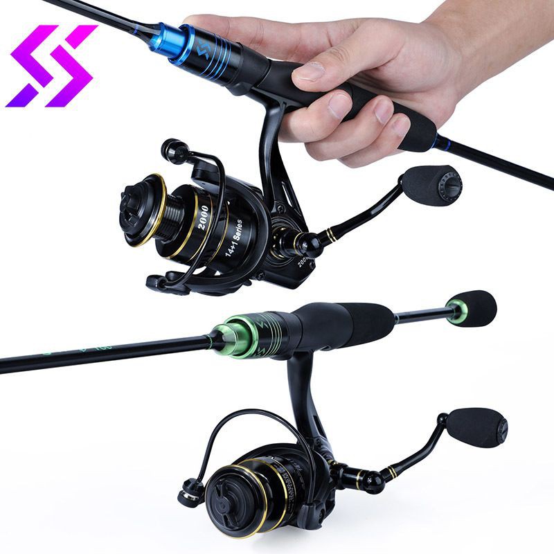 set joran pancing 2 bagian dengan reel 14+1bb