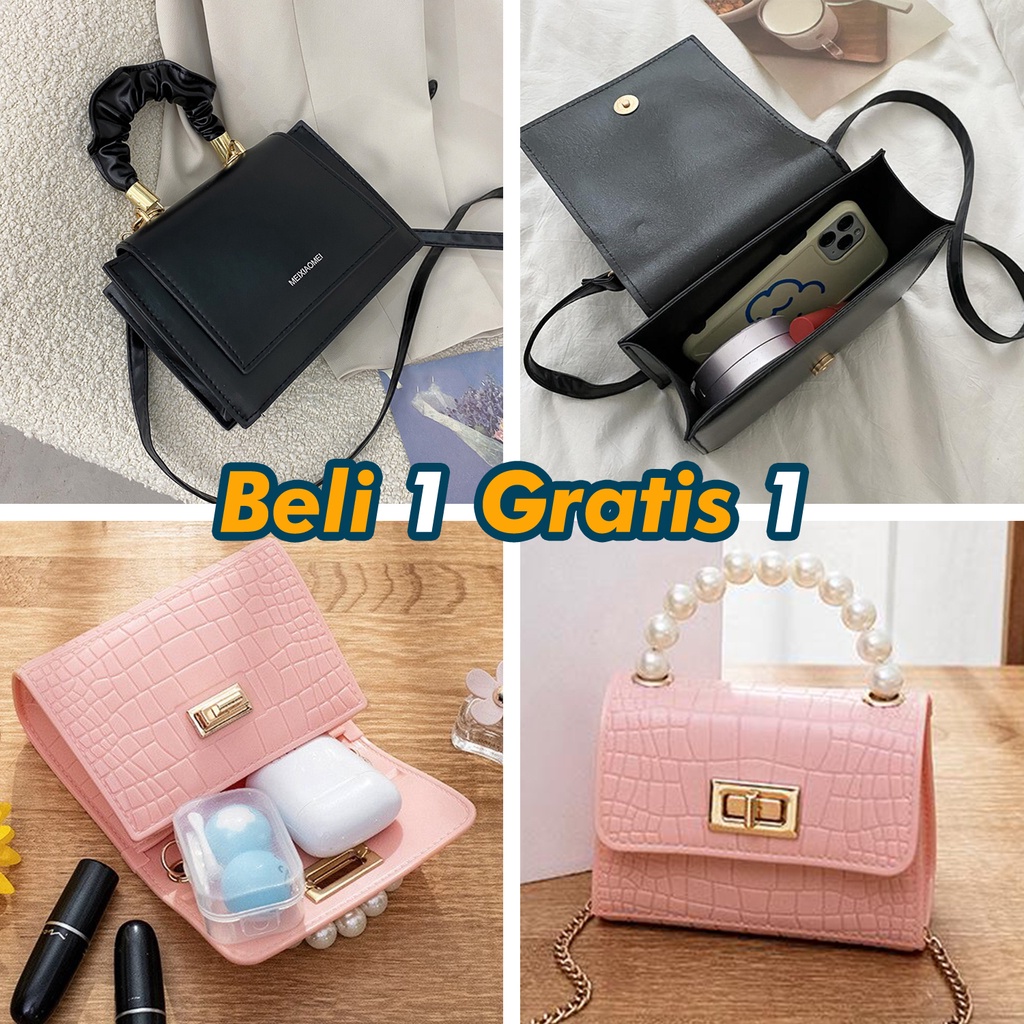 Slingbag Handbag Mini Jelly Korea Paket Bundling Glamorous Style TAS SELEMPANG WANITA ELLOSOBAG KODE (ET04)