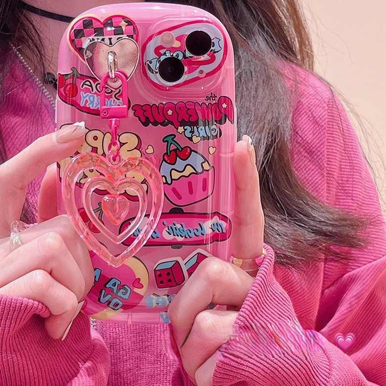 Case Desain Graffiti Dengan Liontin Untuk iPhone 12 13 11 Pro Max X Xs Max Xr rohg