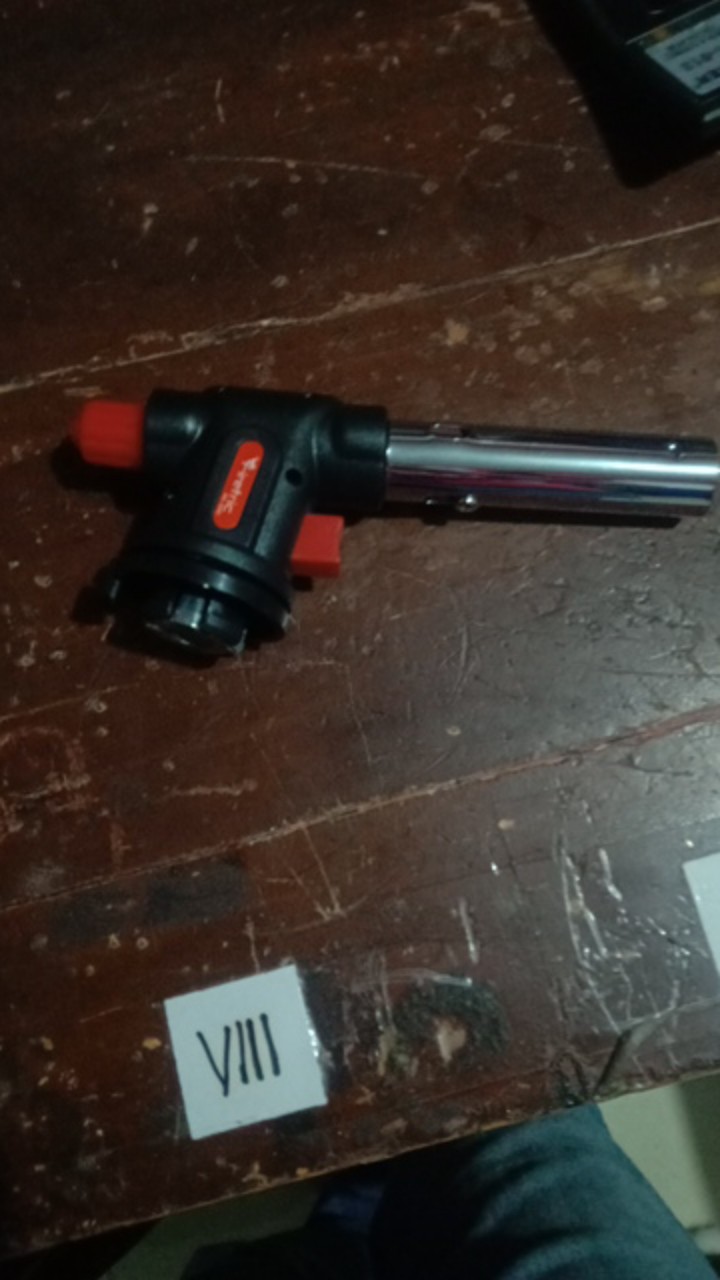Kepala Gas Portabel Kaleng Hicook / Flame Gun Bbq 1300 Celcius Dengan Pemantik [hitam]