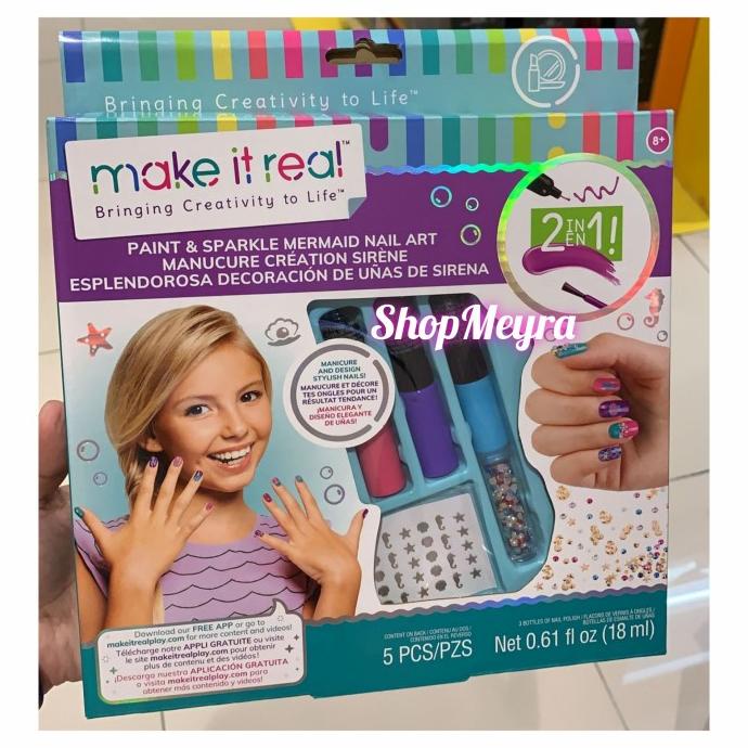 Make It Real Paint and Sparkle Mermaid Nail Art