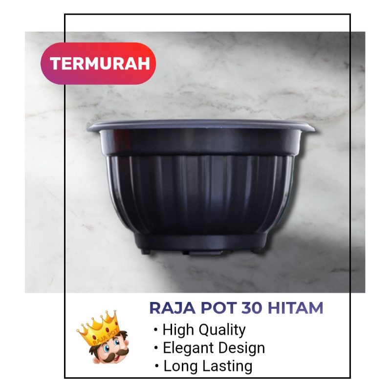 Pot Bunga Murah 25 30 Model Belimbing | Pot Tanaman Plastik Hitam Putih Cokelat