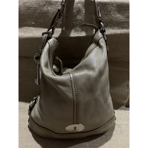 Tas Fossil Maddox Bucket Hobo Taupe Original